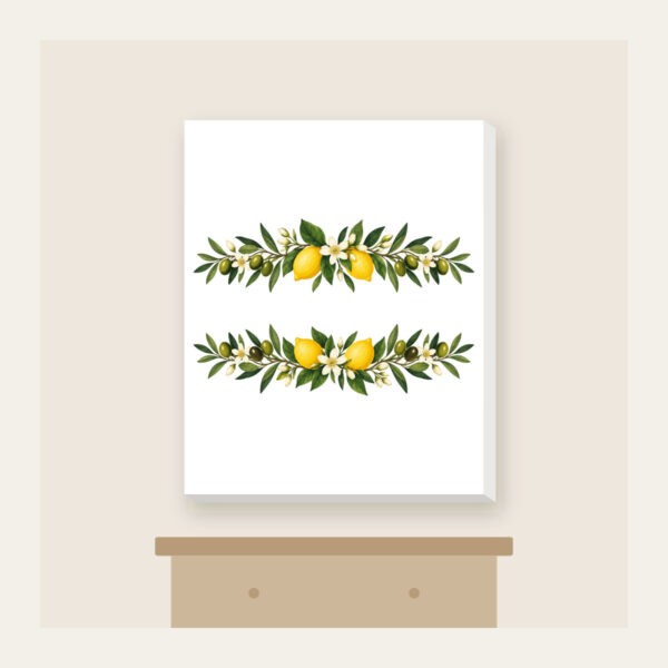 Product image Olive and Lemon Branch Border Canvas Print