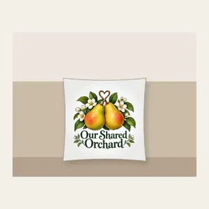 Our Shared Orchard Pillow in white