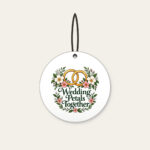 Wedding Petals Together Ceramic Ornament in white