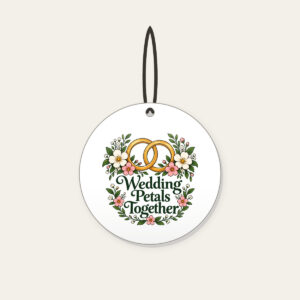 Wedding Petals Together Ceramic Ornament in white