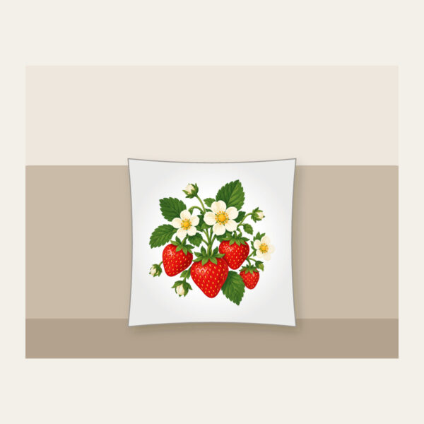 Product image Strawberry Cluster with Blossoms Pillow