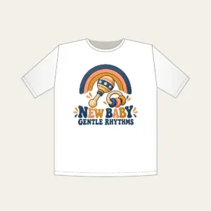 NEW BABY GENTLE RHYTHMS T-Shirt in white