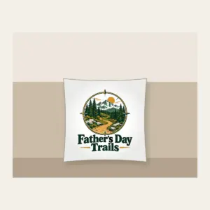 Father's Day Trails Pillow in white
