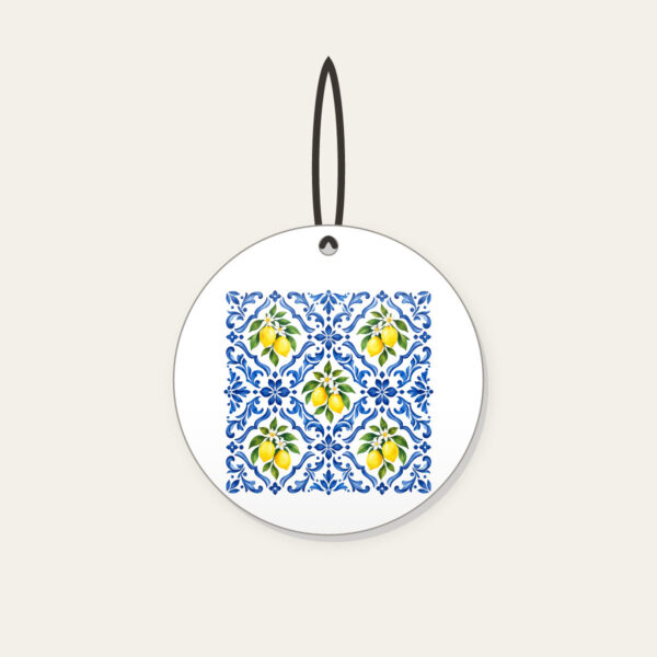 Product image Cobalt Mediterranean Tiles with Lemons Ceramic Ornament