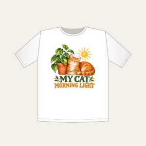 MY CAT MORNING LIGHT T-Shirt in white