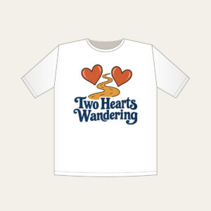 Two Hearts Wandering T-Shirt in white