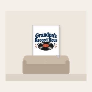 Grandpa's Record Hour Fleece Blanket in white