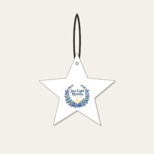 Your Light Remains Star Ceramic Ornament in white