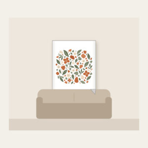 Garden Terrazzo of Leaves and Blossoms Fleece Blanket in white: An all-over terrazzo of leaves, pebbles and blossoms in terracotta, sage and cream.