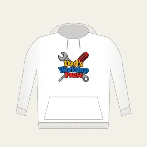 Dad's Workshop Pause Hoodie in white