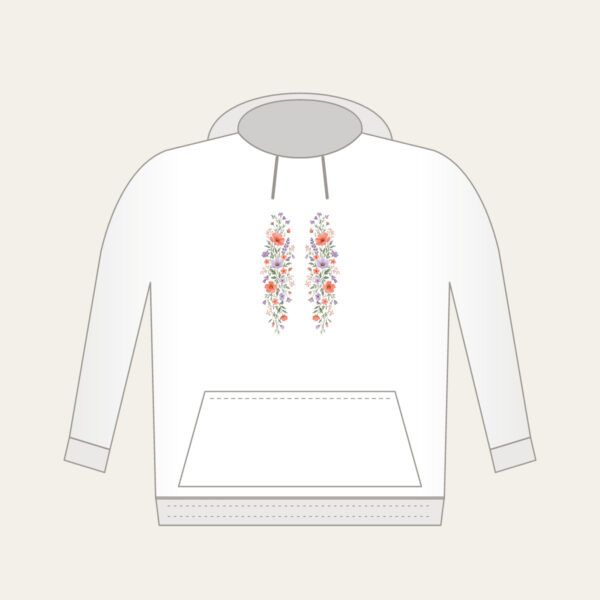 Product image Drifting Wildflowers in Coral and Lilac Hoodie