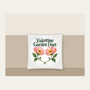 Valentine Garden Duet Pillow in white