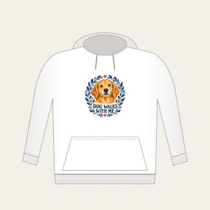 DOG WALKS WITH ME Hoodie in white