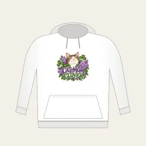 CAT MOM CLOVER Hoodie in white