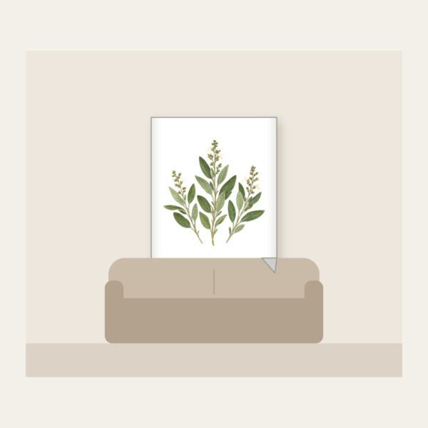 Product image Three Pressed Sage Sprigs Fleece Blanket