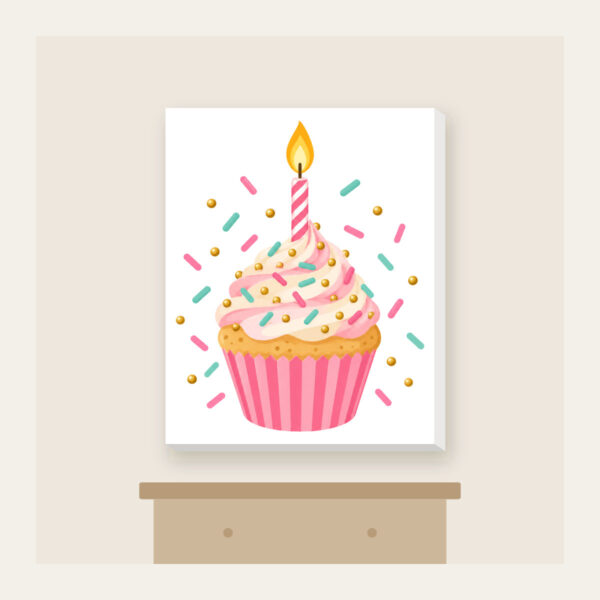 Product image Candlelit Cupcake with Sprinkles Canvas Print