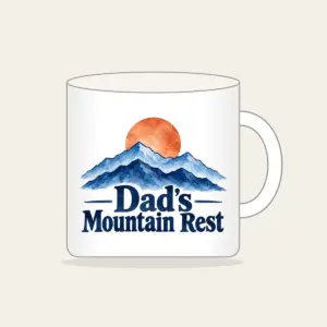 Dad's Mountain Rest Mug in white