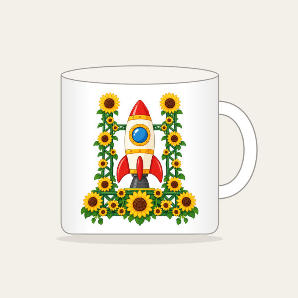 Product image Rocket on Sunflower Launch Pad Mug