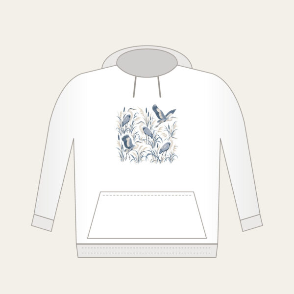 Product image Herons and Reeds in Grey-Blue Hoodie