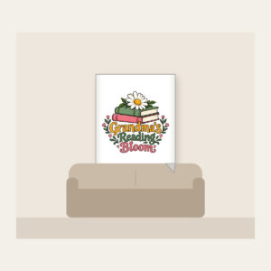 Grandma's Reading Bloom Fleece Blanket in white