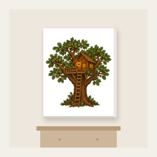 Product image Oak Treehouse with Glowing Lantern Canvas Print