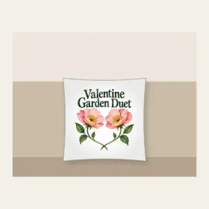 Valentine Garden Duet Pillow in white