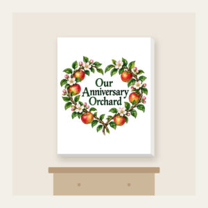 Our Anniversary Orchard Canvas Print in white