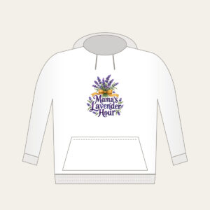 Mama's Lavender Hour Hoodie in white
