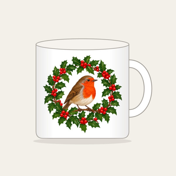 Product image Robin in a Holly Wreath Mug