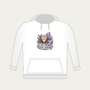 CAT PAWS QUIET HOURS Hoodie in white