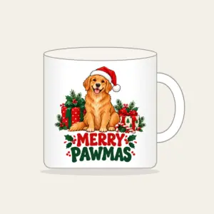 Merry Pawmas Mug in white