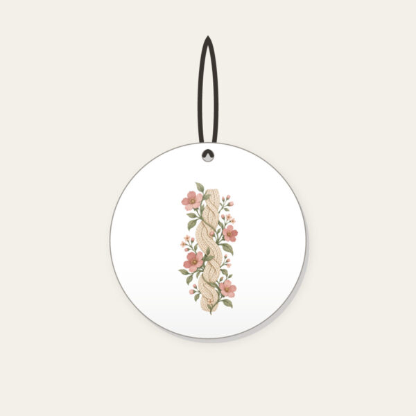 Product image Cable Pattern Twined with Little Flowers Ceramic Ornament