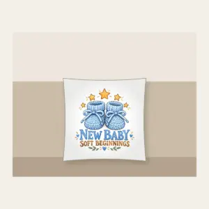 NEW BABY SOFT BEGINNINGS Pillow in white