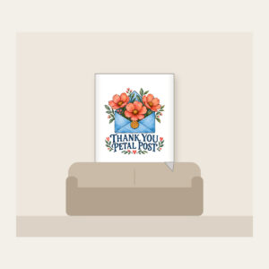 THANK YOU PETAL POST Fleece Blanket in white