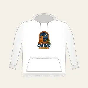CAT DAD WINDOW Hoodie in white