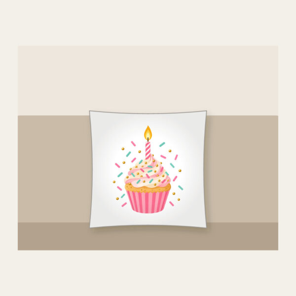 Product image Candlelit Cupcake with Sprinkles Pillow