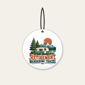 RETIREMENT WANDERING TRACKS Ceramic Ornament in white