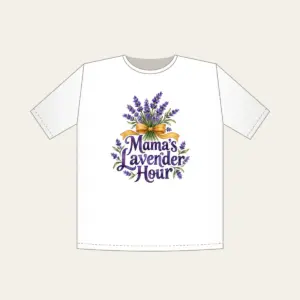 Mama's Lavender Hour T-Shirt in white