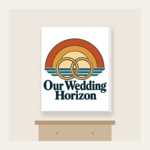 Our Wedding Horizon Canvas Print in white