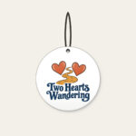 Two Hearts Wandering Ceramic Ornament in white