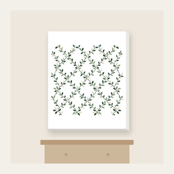 Product image Forest Green Trellis with Tiny Leaves Canvas Print