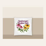 Anniversary Meadow Duet Pillow in white