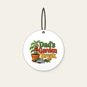 Dad's Garden Break Ceramic Ornament in white