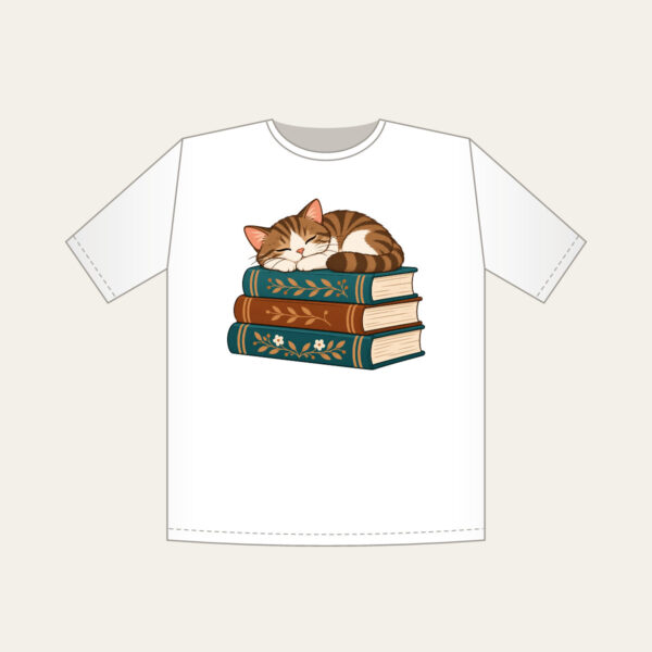 Product image Cat Napping on Three Books T-Shirt