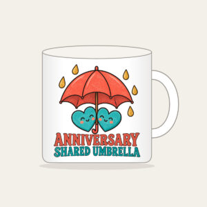 ANNIVERSARY SHARED UMBRELLA Mug in white