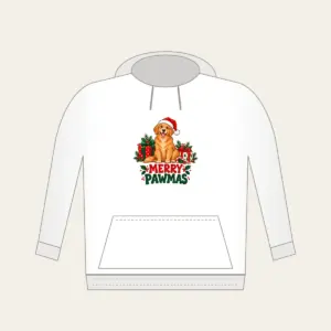 Merry Pawmas Hoodie in white
