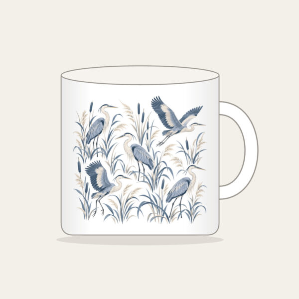 Product image Herons and Reeds in Grey-Blue Mug