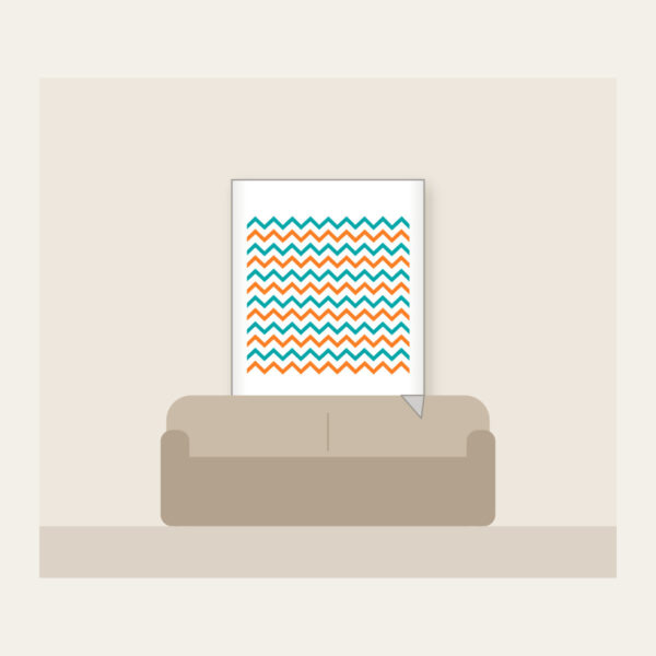 Product image Teal and Orange Zigzag Trail Fleece Blanket