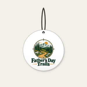 Father's Day Trails Ceramic Ornament in white