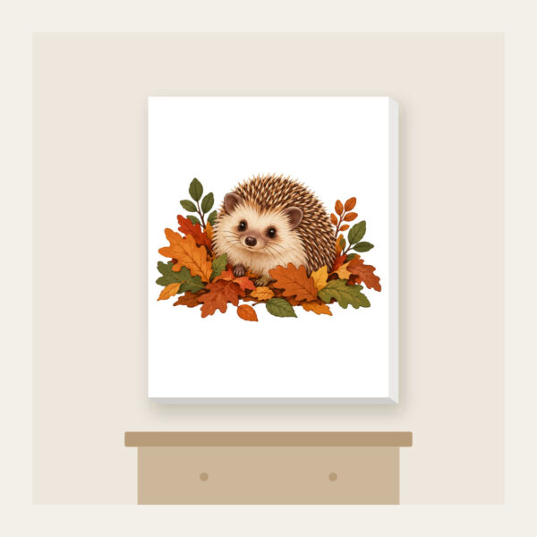 Product image Hedgehog Among Fallen Leaves Canvas Print